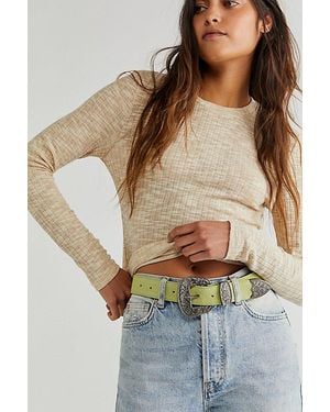 Free People Black Rock Western Belt - Green