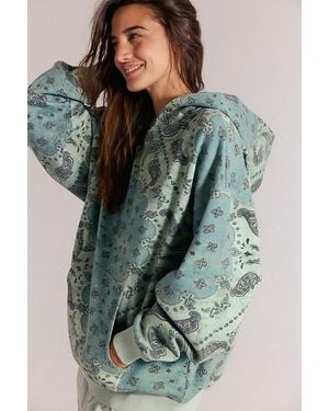 Free People We The Free It's A Vibe Printed Hoodie - Grey