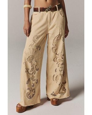 Free People Cut To The Chase Flare Jeans - Natural