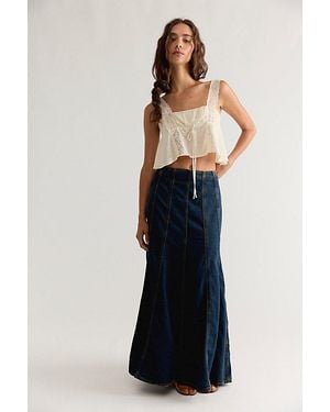 Levi's Seamed Flare Maxi Skirt - Blue
