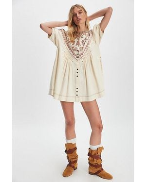 Free People Orson Mini Dress - Natural