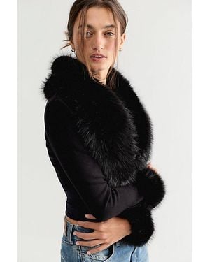 Free People Penny Lane Fur Bolero Top - Black