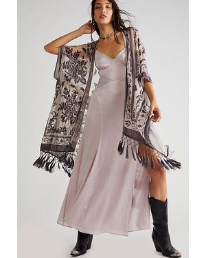 Free People Nightbird Burnout Kimono At In Lunar Rock - Multicolour