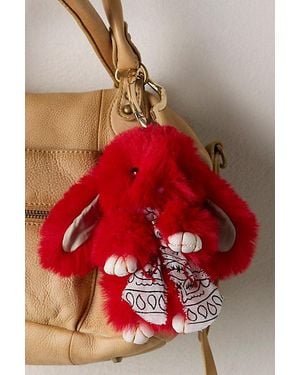 Free People Fluffy Rabbit Bag Charm - Red