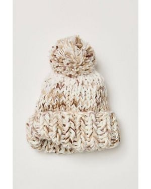 Free People Oversized Pom Chunky Knit Beanie - Natural