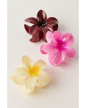 Free People Wakes Floral Claw Clip - Pink