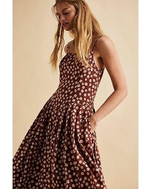 Free People Salvador Printed Midi Dress - Brown