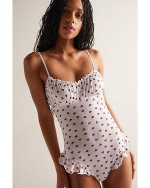 Only Hearts X Intimately Heritage Heart Flirty Teddy Top - White