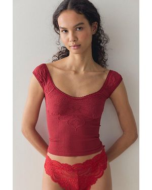 Intimately By Free People Pretty Please Crop Top By - Red