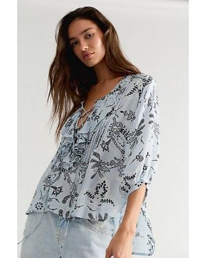 Free People Christelle Printed Top - Grey