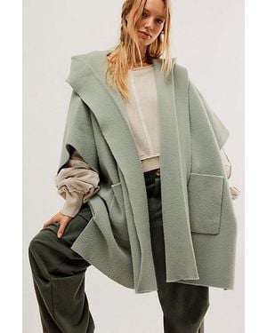 Free People All I Need Cosy Hooded Kimono - Green