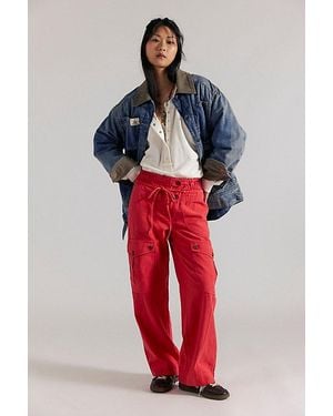 Free People We The Free Park Ave Pull-On Cargo Pants - Red
