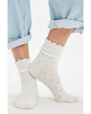 Free People Pointelle Ru Socks - Gray