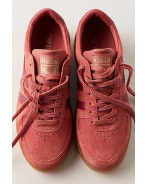 Gola Grandslam Suede Trainers Shoe By - Red