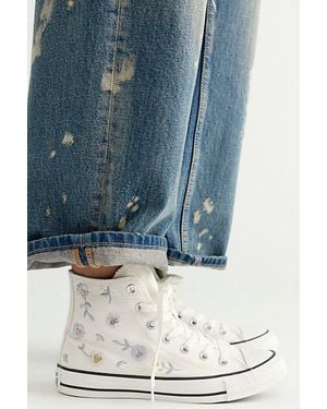Converse Chuck Taylor All Star Sequin Flower High-Top Sneakers - Blue