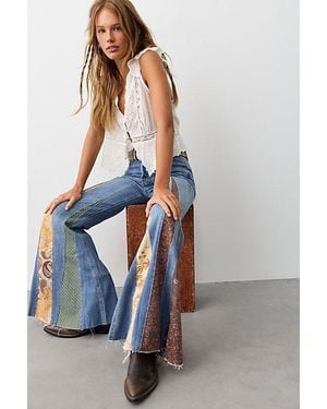 Free People We The Free Starstruck Relaxed Flares - Blue