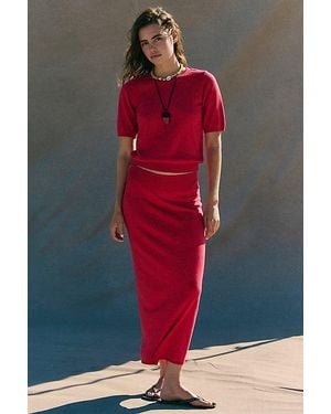 Free People Isabella Cotton-Linen Skirt Set By - Red