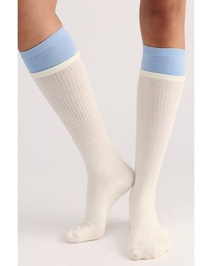 Free People Layer Up Knee High Socks - White