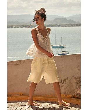 Free People Saylor Poplin Pull-On Shorts - Yellow