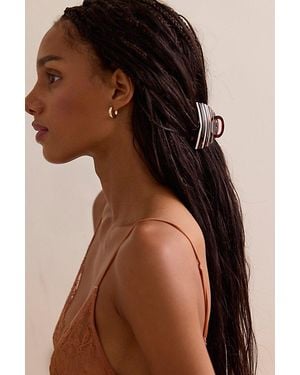 France Luxe Stripe Large Claw Clip - Brown