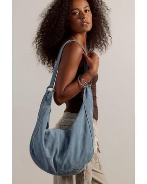 Free People Roma Suede Tote Bag - Blue