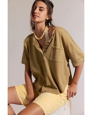 Free People Aspen Henley Tee - Brown
