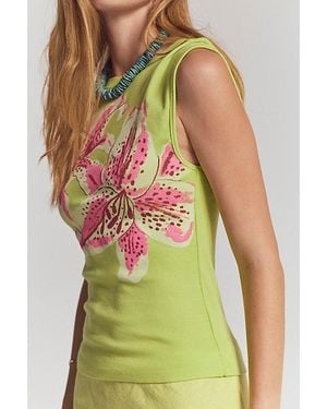 Ragabond Ballad Reversible Lily Printed Tank Top By - Green