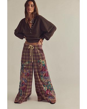 Free People Brooks Embroidered Patched Trousers - Multicolour