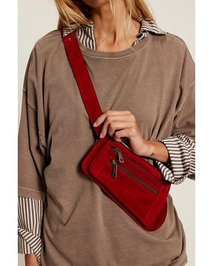 Free People Avalon Suede Sling Bag - Red