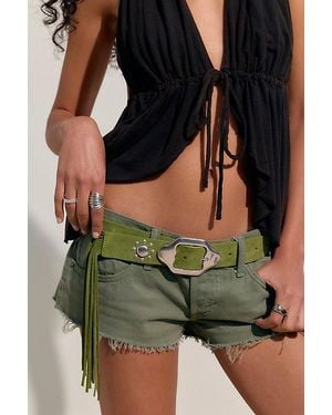 Free People Farah Fringe Belt - Green