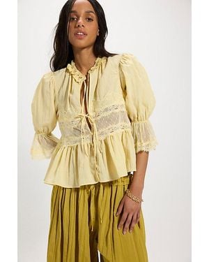Intimately By Free People Forever Young Bed Jacket Top By - Metallic