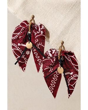 Ariana Ost Mae Scarf Dangle Earrings - Red