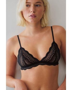 Intimately By Free People This Or That Lace Plunge Triangle Bralette By - Black
