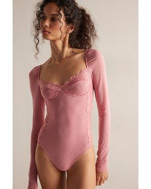 Free People Suddenly Fine Bodysuit - Pink