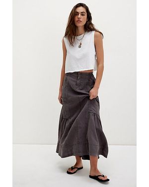 Free People Rough Riding Maxi Skirt - White