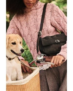 Free People Parker Suede Shoulder Bag - Black