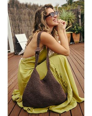 Free People Coastal Crush Straw Tote - Brown