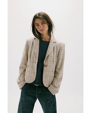 Free People Whip Smart Plaid Blazer Jacket - Multicolour
