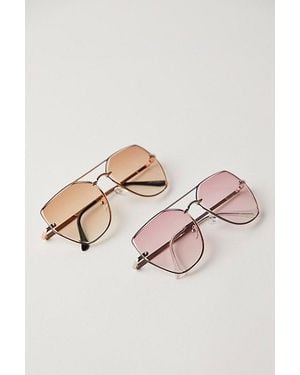 Free People Paloma Oversized Aviator Sunglasses - Pink