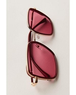 Free People Beau Square Sunglasses - Red