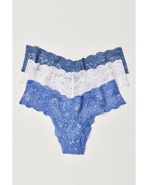 Cosabella Cutie Low-Rise Thong 3-Pack - Blue