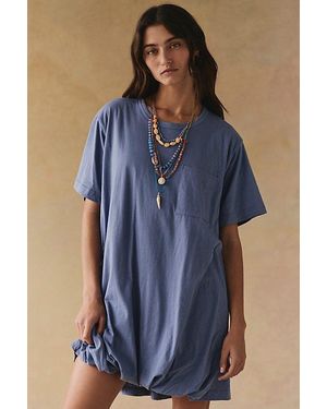 free-est Shorebound Cotton-Jersey Mini Dress By - Blue
