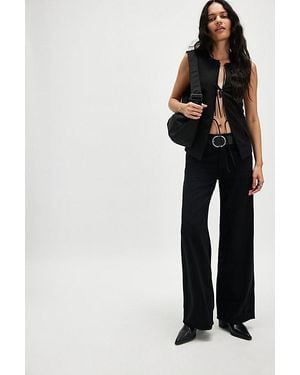 Wrangler Mid-Rise Wide-Leg Denim Jeans - Black