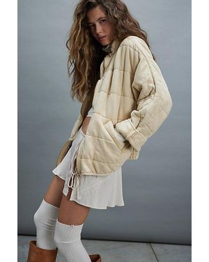 Free People Dolman Quilted Knit Jacket - Grey