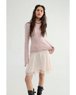 Free People Grandpa Slub Turtleneck Top - Natural