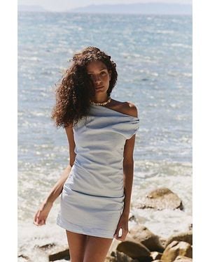 free-est So Far Summer Stretch Linen Mini Dress By - Grey