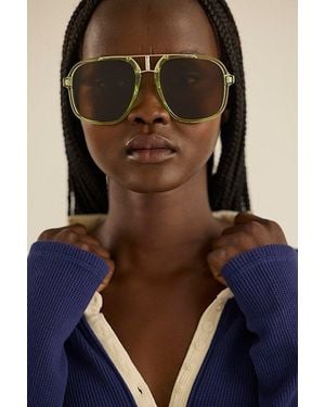 Free People Janis Detail Aviator Sunglasses - Blue