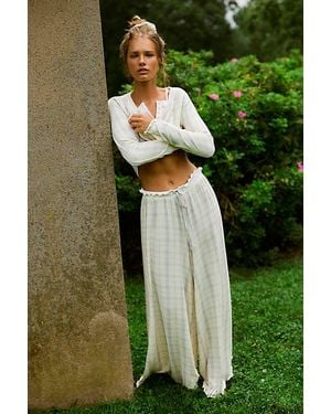 Intimately By Free People Dream State Printed Wide-Leg Trousers By - Green