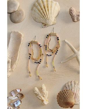 Free People Muse Semi-Precious Stone Beaded Dangle Earrings - Natural