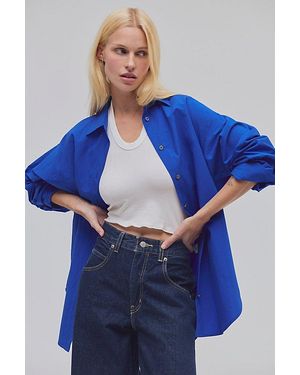 Agolde Sona Oversized Button Down Shirt - Blue